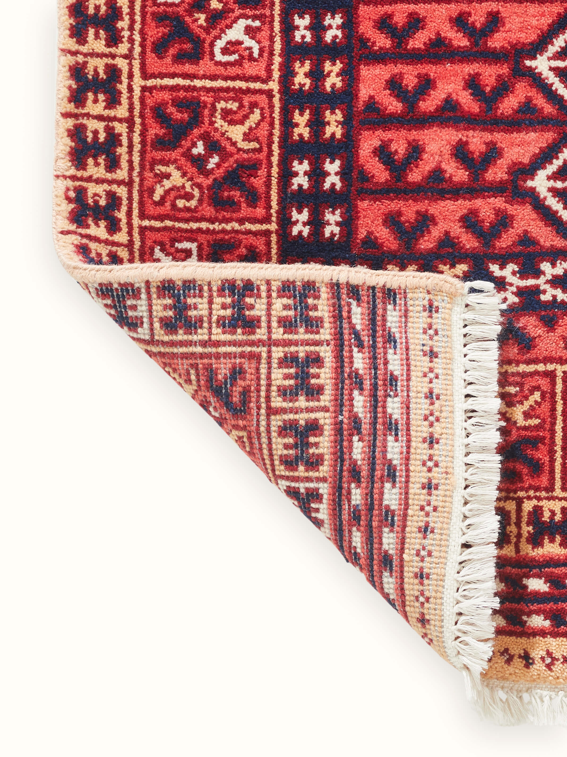 Edge and border close-up focusing on the weave and finishing details