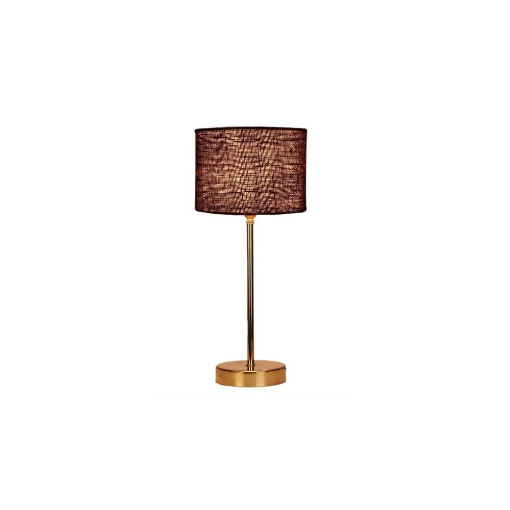 Brown Jute with Metal Gold Table Lamp