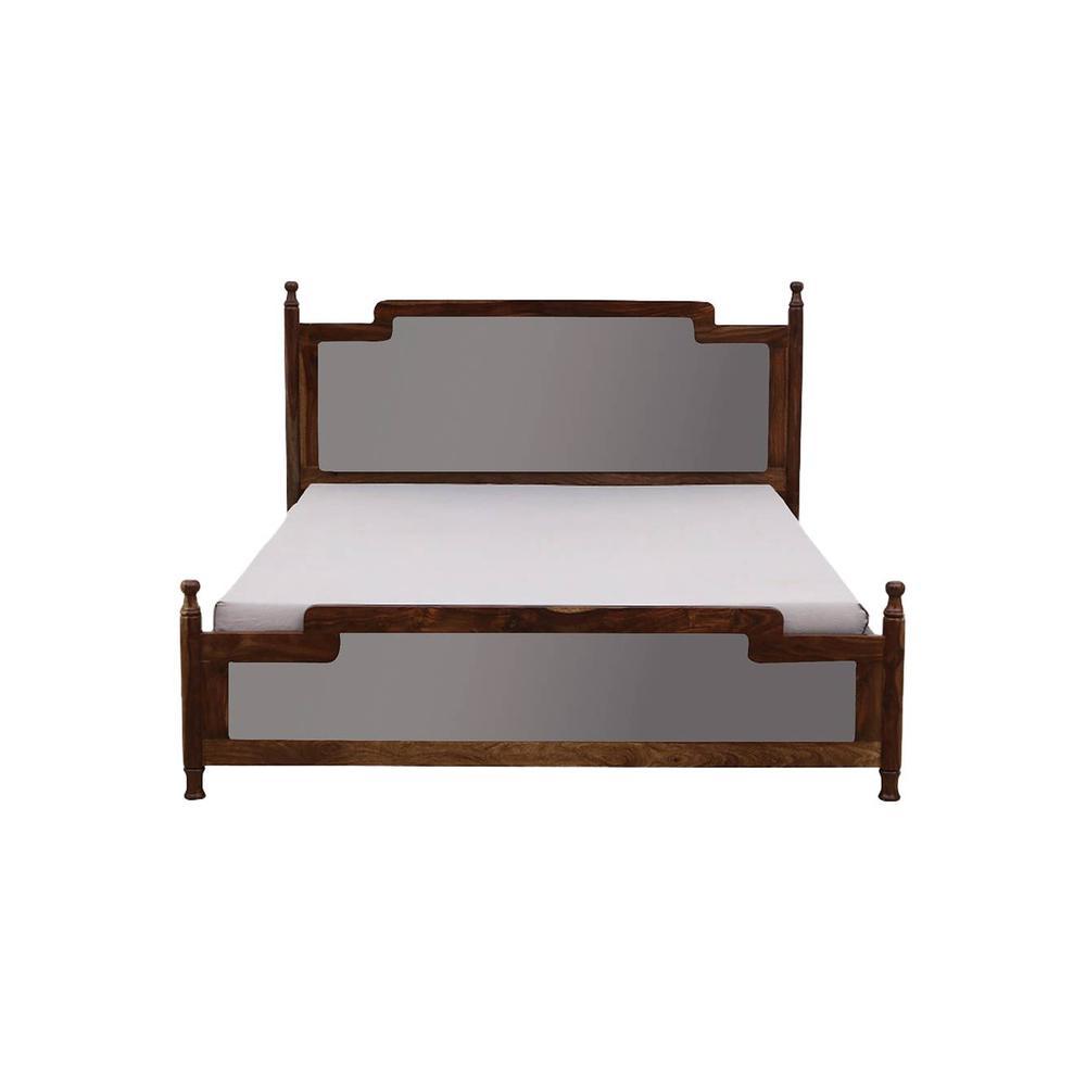 Domino Solid Wood Storage Bed In Turquoise Blue Colour