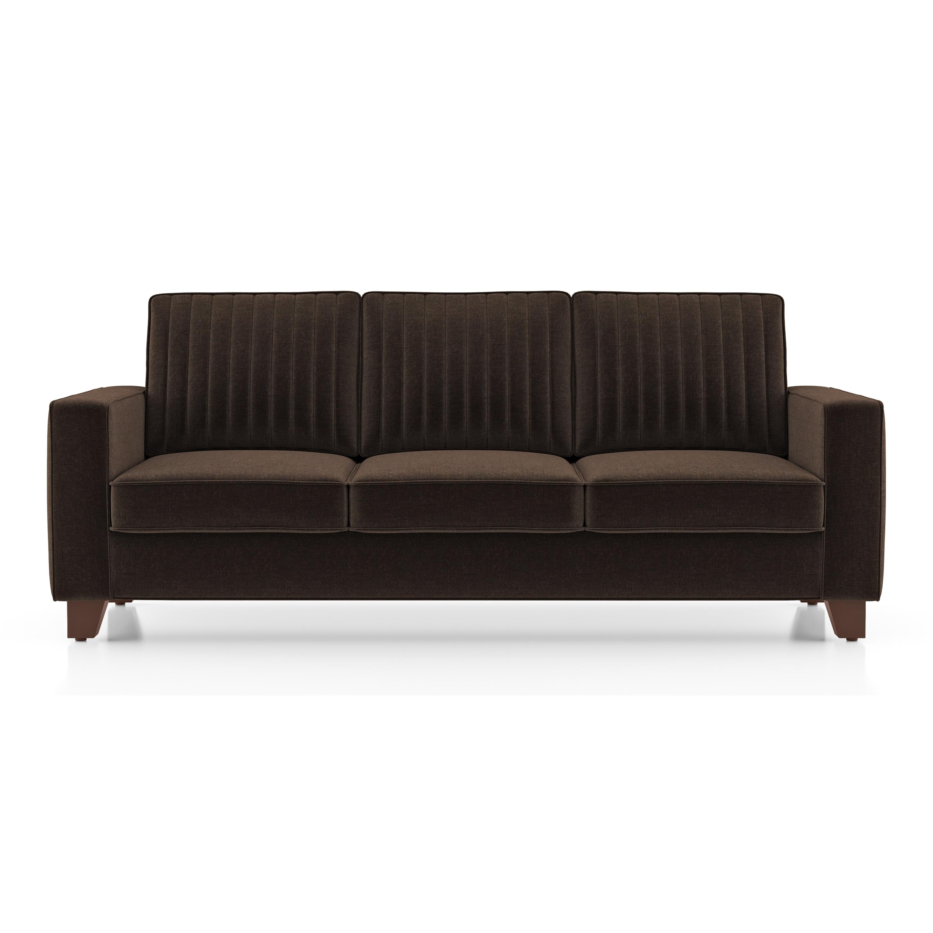 Apollo Neo 3 Seater Fabric Sofa in Dark Earth Colour (Back Height : Regular, Cushion Type : Soft)