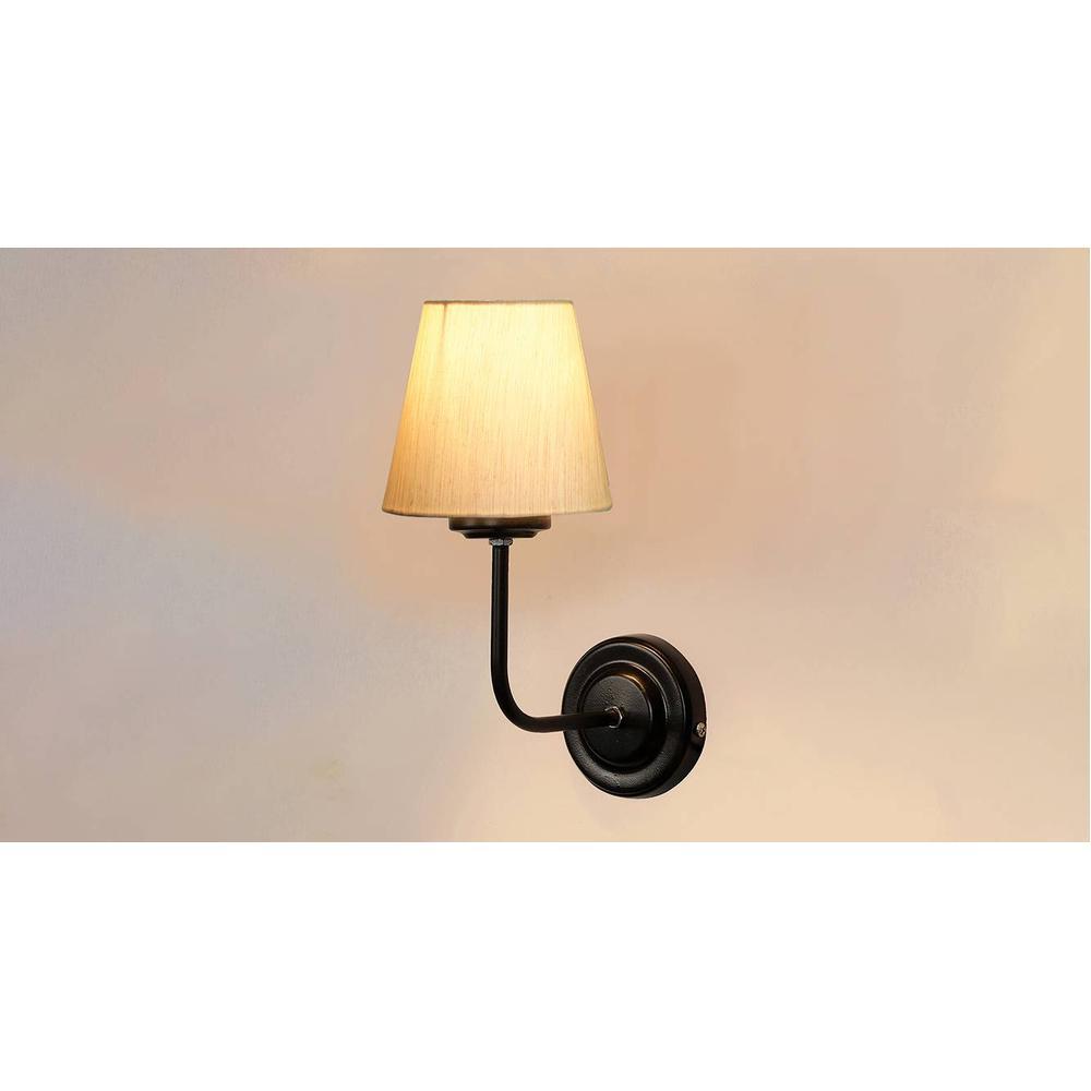 Otto Off White Cotton Wall Mounted Lamp with Iron Base (KV01)