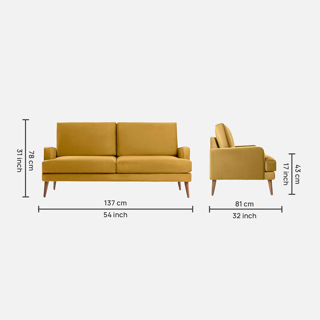 Alife Fabric Sofa (Yellow)