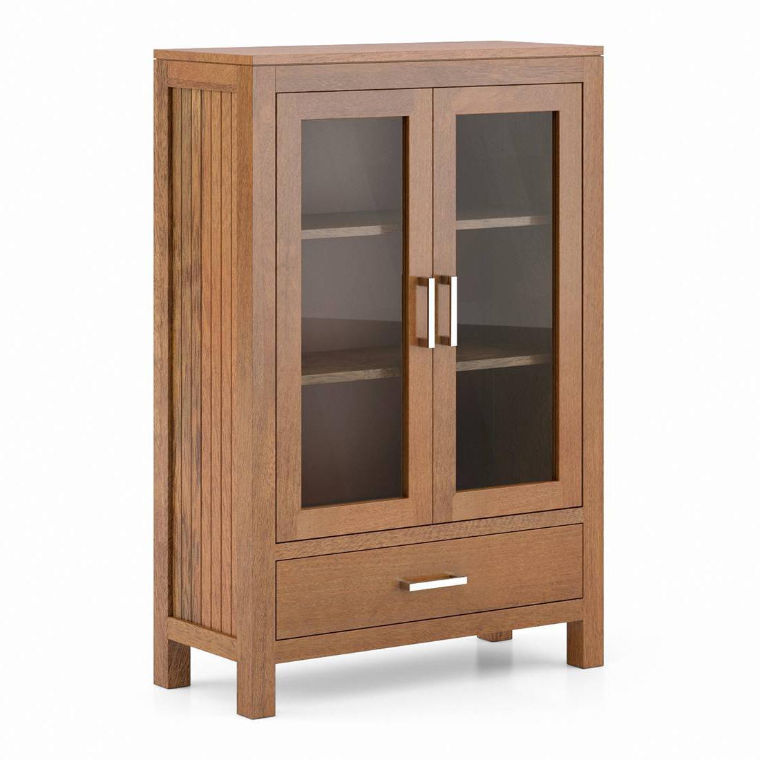 Carnegie Solid Wood Sideboard in Amber Walnut Finish