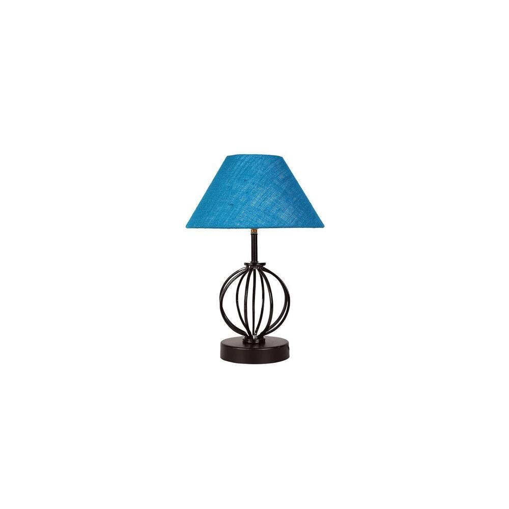 Maggie Turquoise Jute Table lamp with Iron Base