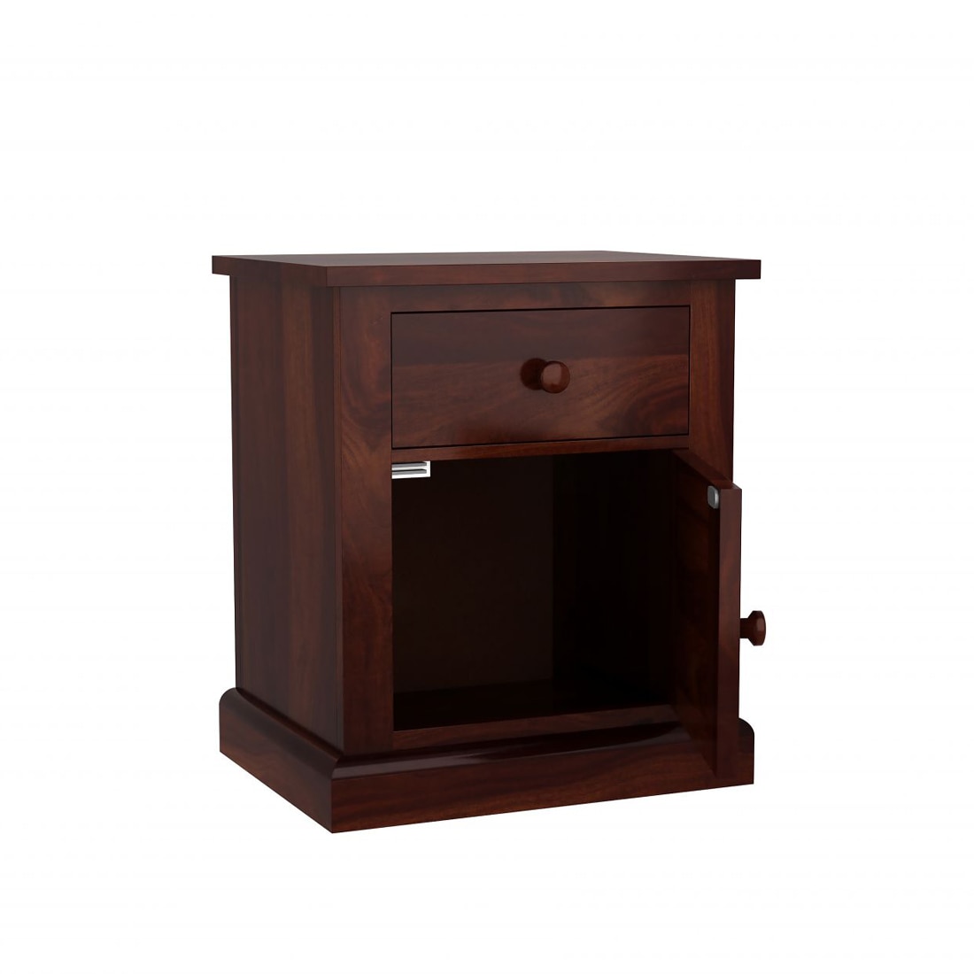 Woodway Solid Wood Bedside Table in Teak Finish