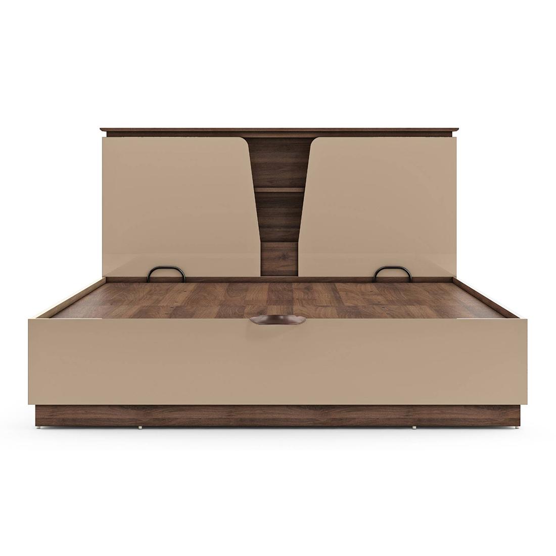 Sydney Queen Size Hydraulic Bed In Beige High Gloss Finish