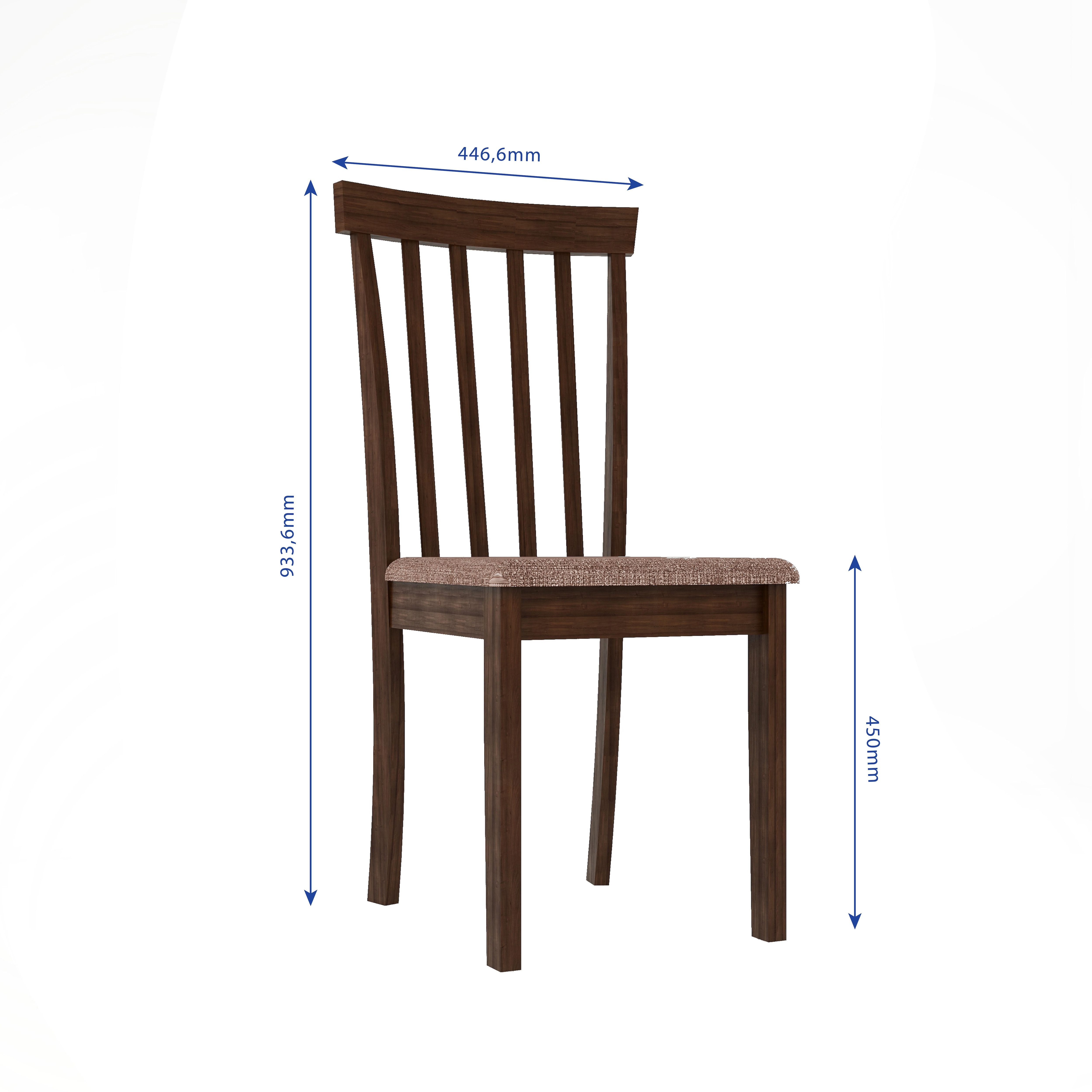 Houston 6 Seater Dining Set with 6 Chairs (Rubberwood, Dark Cappuccino Finish)