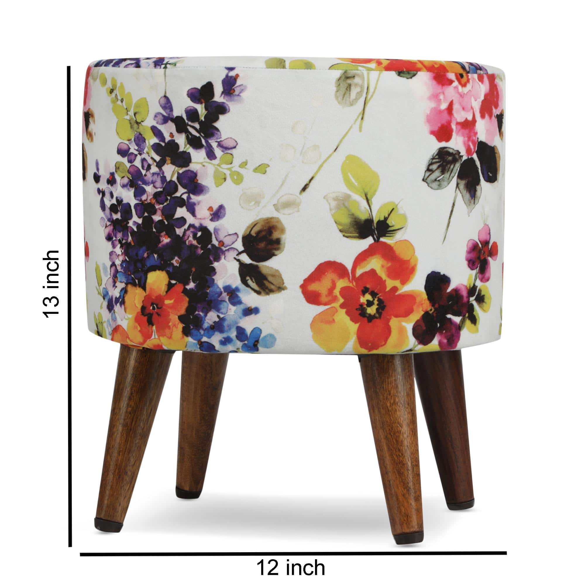 Sebastian Solid Wood  Ottomon in  Multicolor Colour