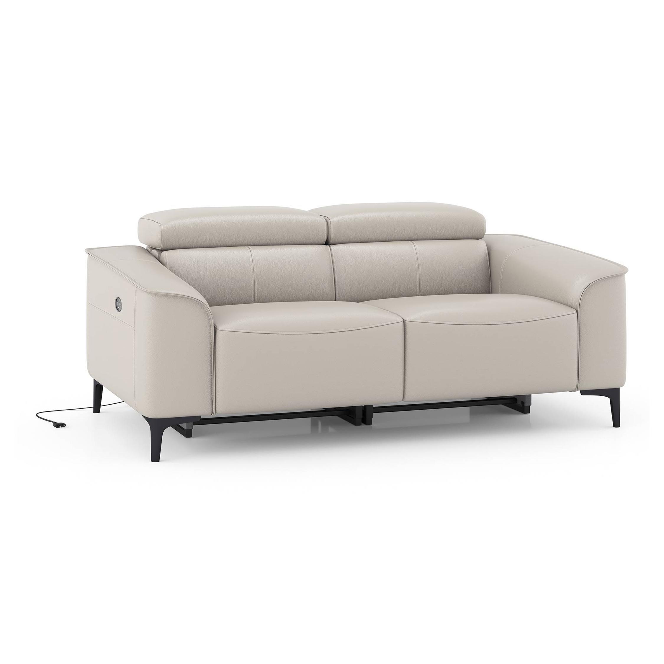 Molto Leather Recliner in Grey Colour