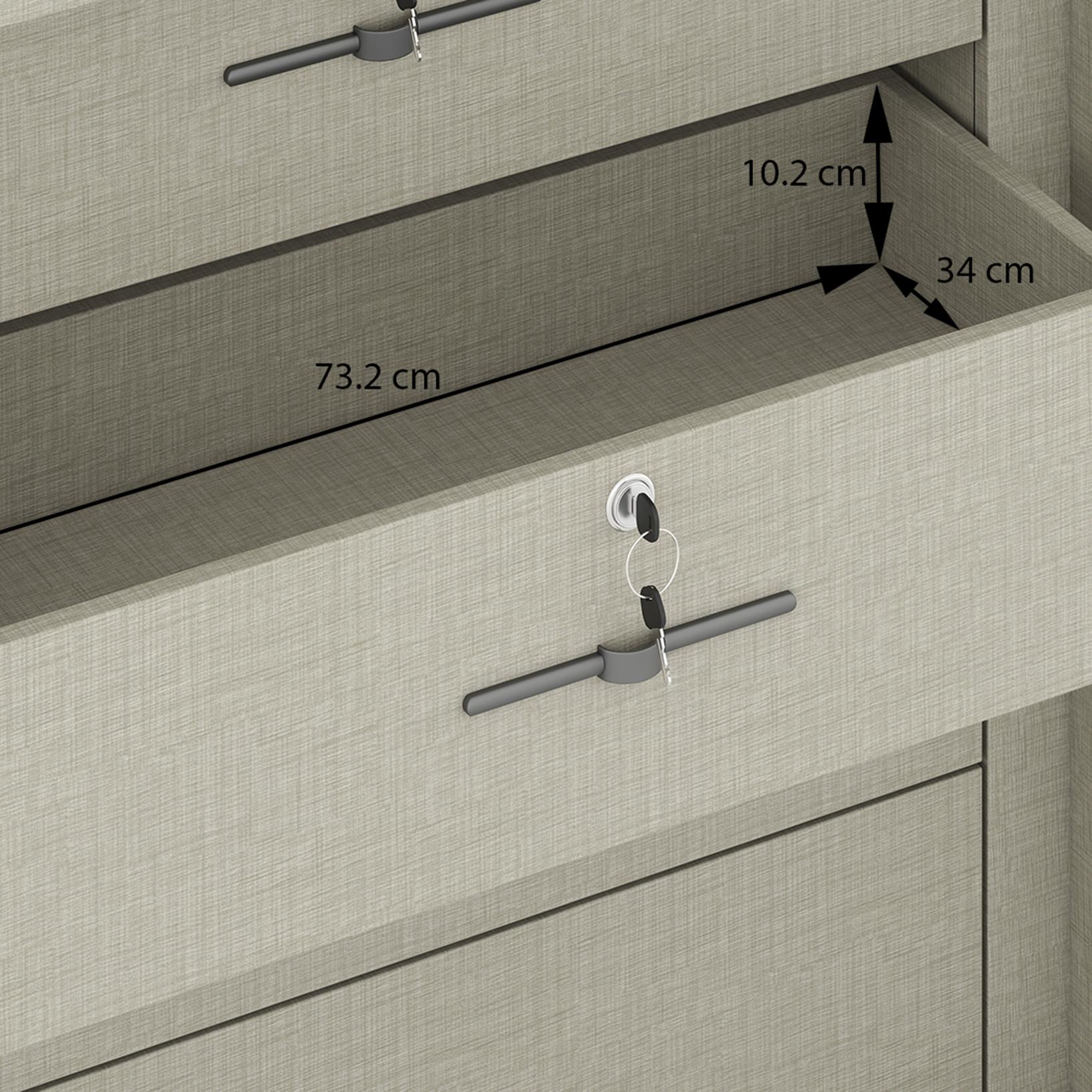 Valeria 6 Door Mirrored Wardrobe in Dual Tone Finish