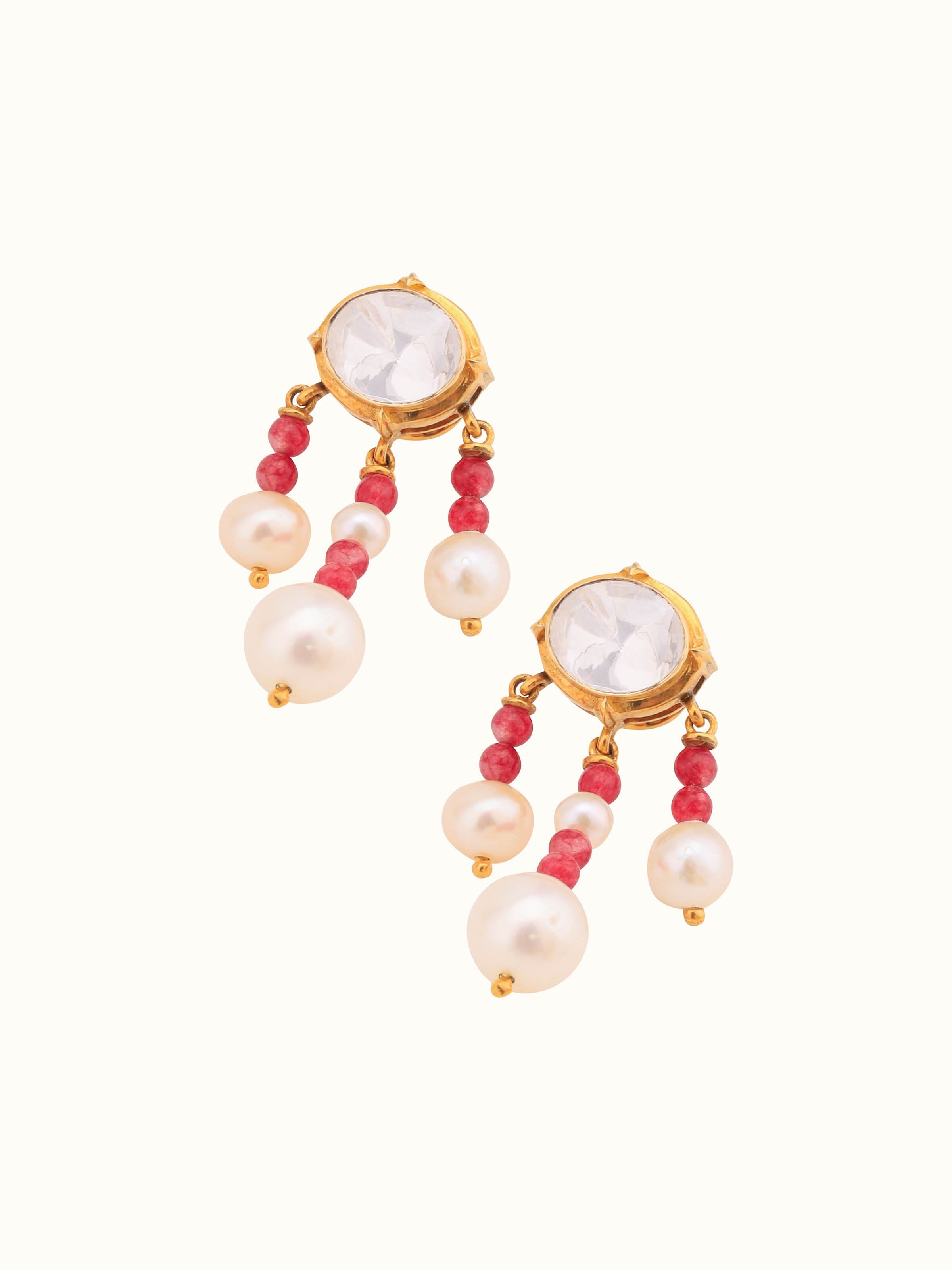 Dank Polki Gold Drop Earrings