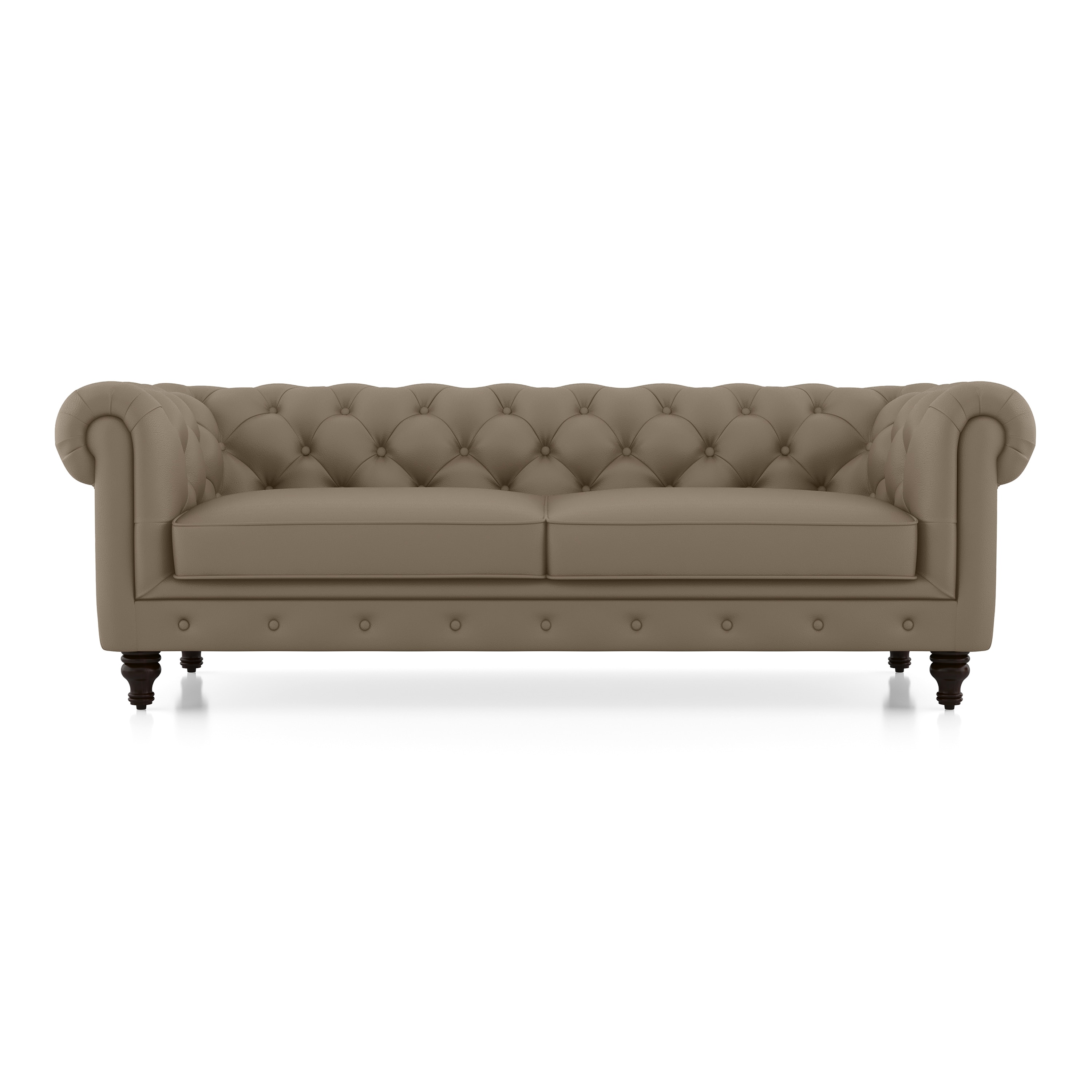 Winchester 3 Seater Premium Italian Leather Sofa In Dark Truffle