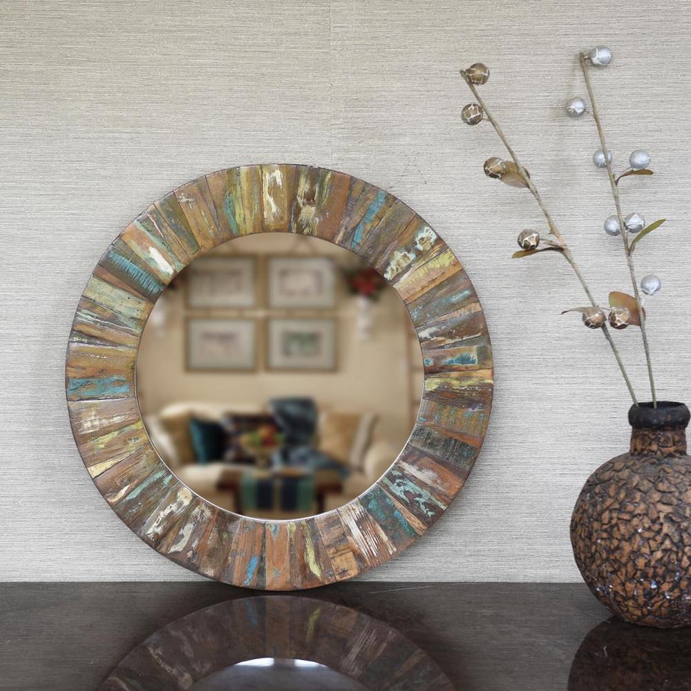 Iphi reclaimed wood wall mirror 23inx1inx23in