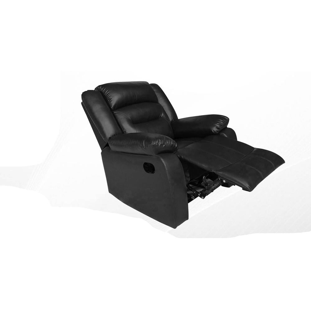 William Leatherette One Seater Manual Recliner in Black Colour
