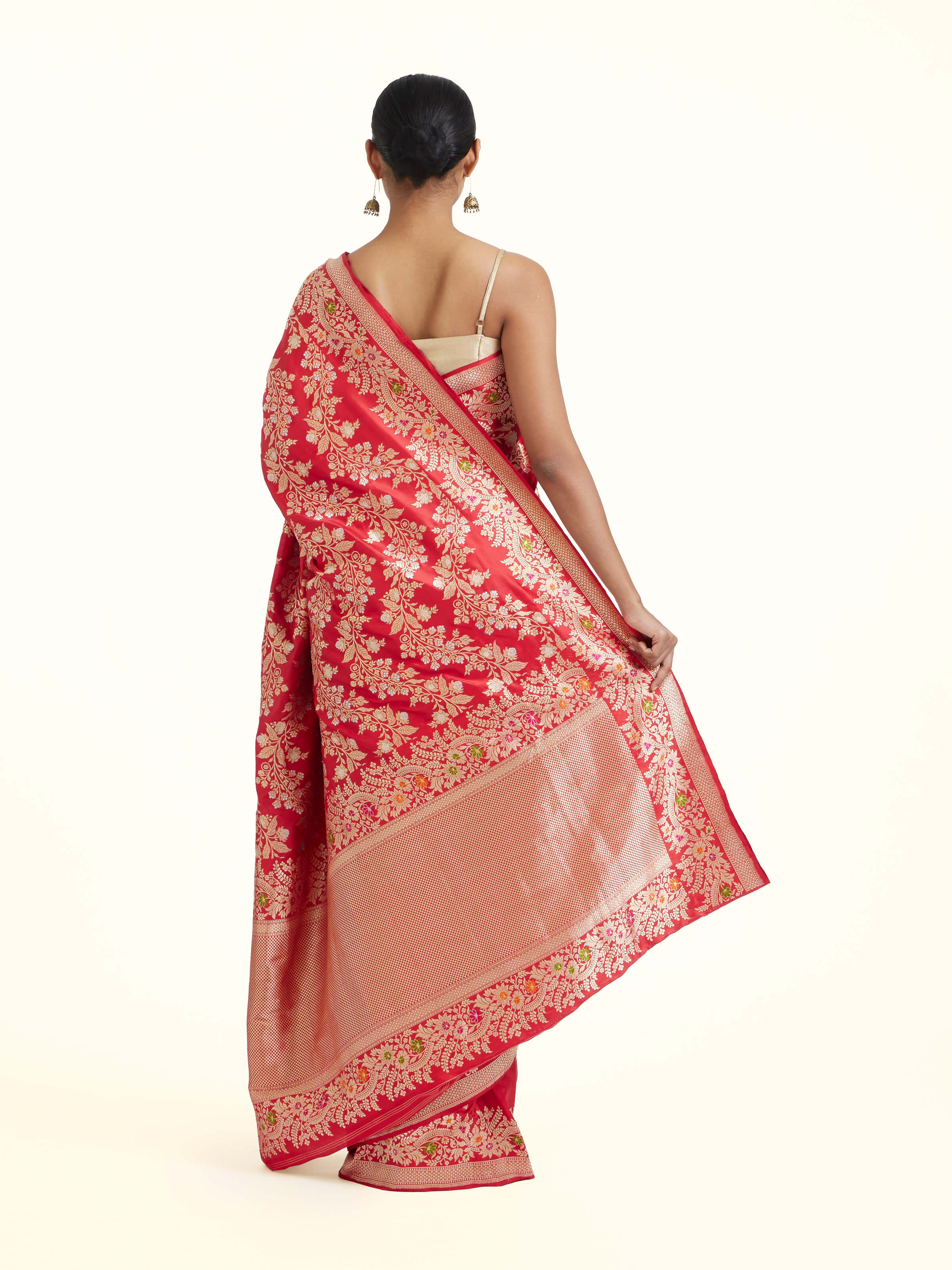 Red Banarasi Silk Kadwa Jaal Saree