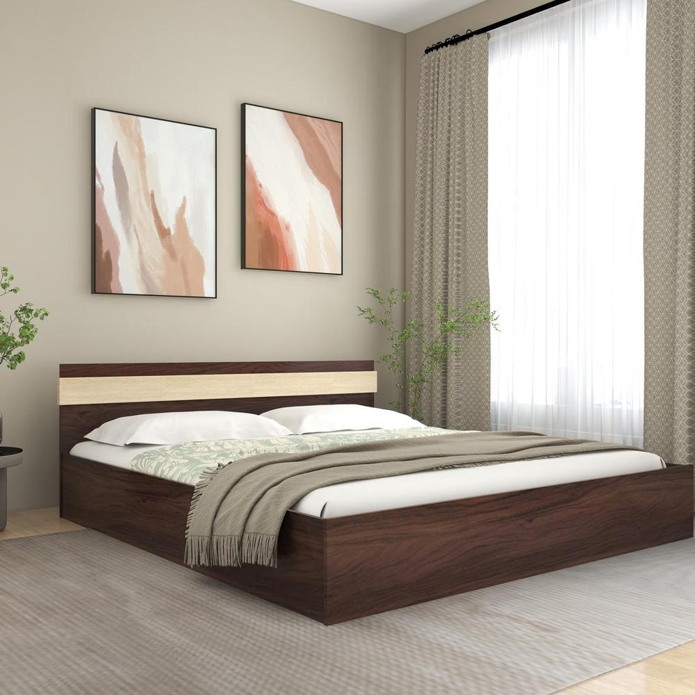 Joben Engineered Wood King  Size Bed With Box Storage (Walnut Finish) - Direct Factory to Home Private Limited (DF2H)