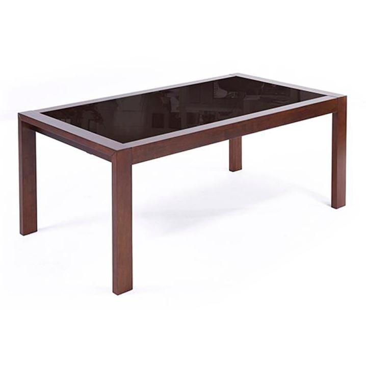 Vanalen Glass 6 To 8 Seater Dining Table In Dark Walnut Finish