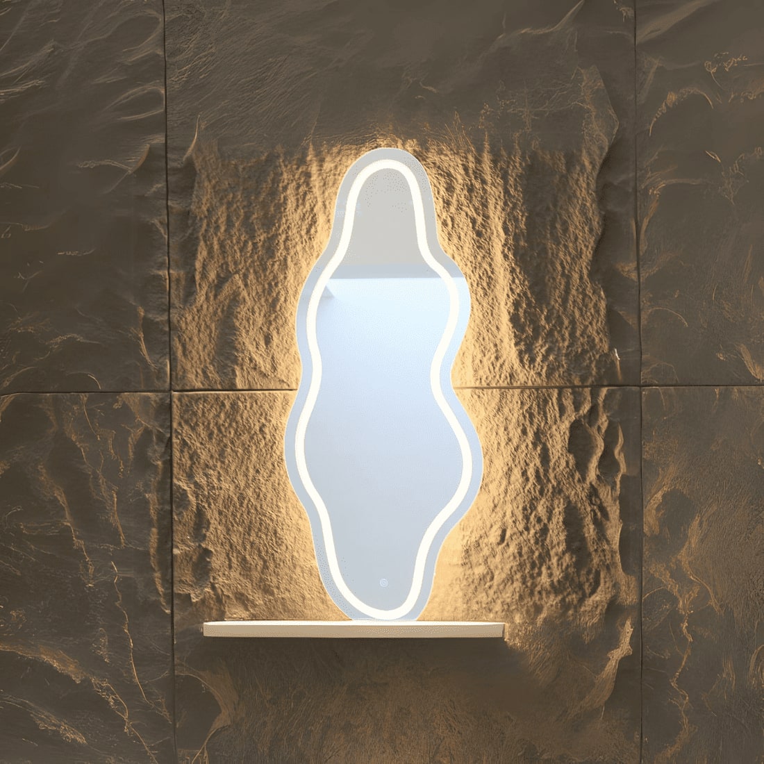 LED Sculpted Mirror Light - Modern Stylish and Illuminated  Mirror