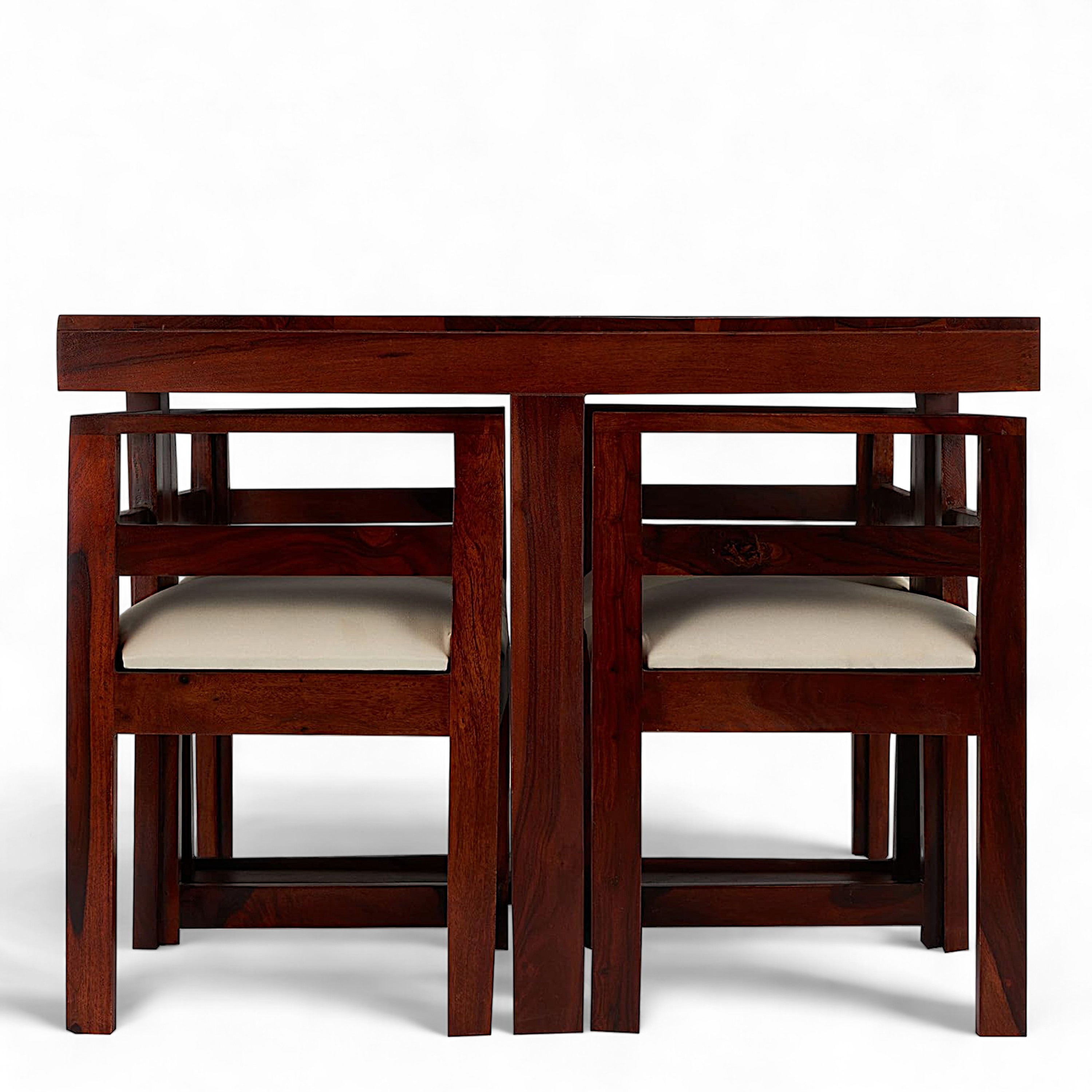 Kingston Sheesham Wood Accent 4 Seater Dining Table Set