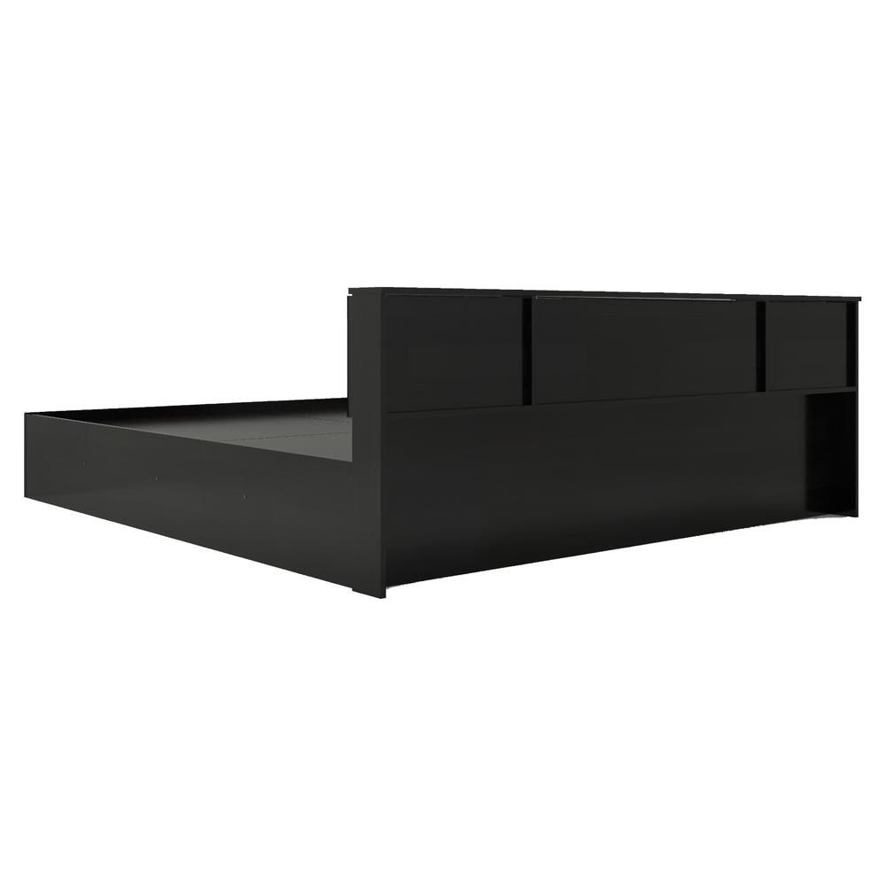 Kaito King Bed With Rattan Center Door With Nonwoven Fabric Base