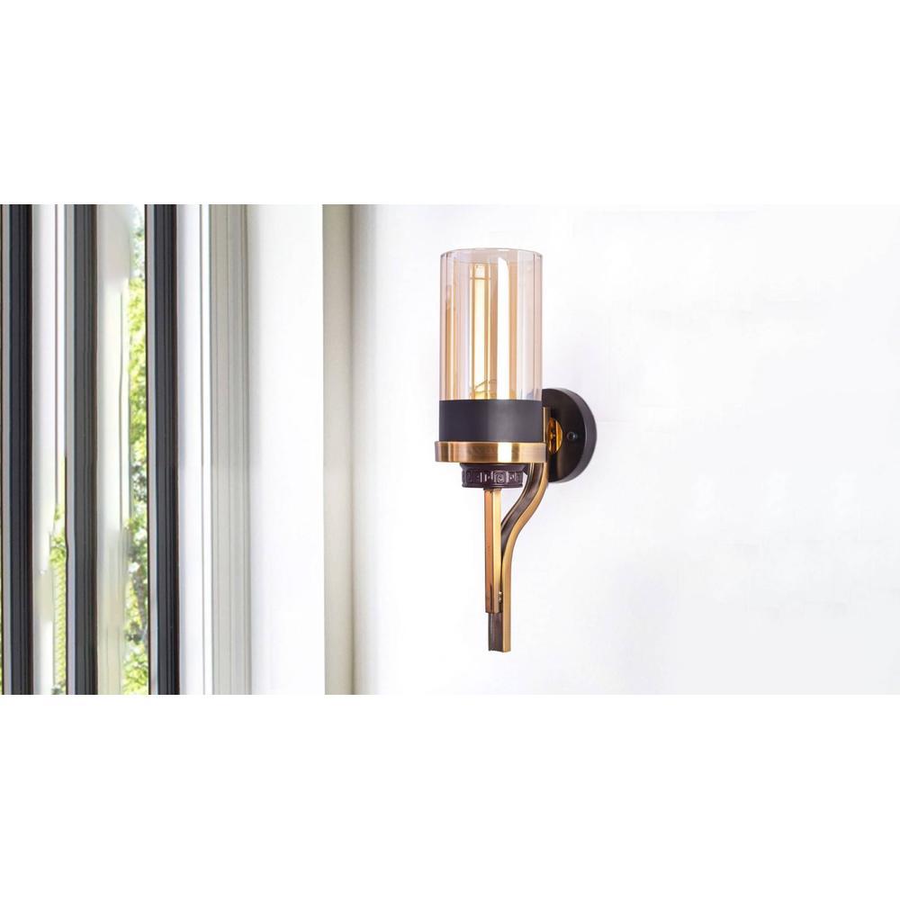 Marco Matte Black & Brass Wall Light