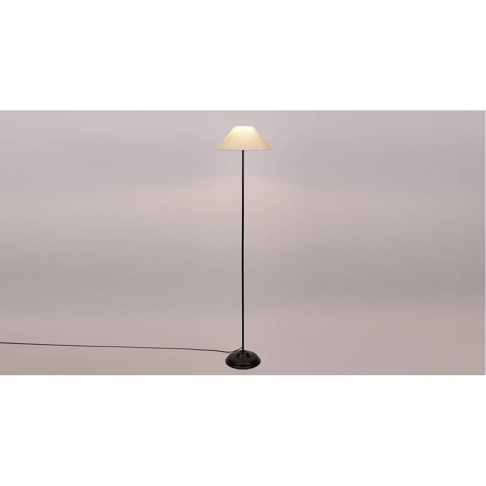 Tyrion Black Cotton Shade Floor Lamp