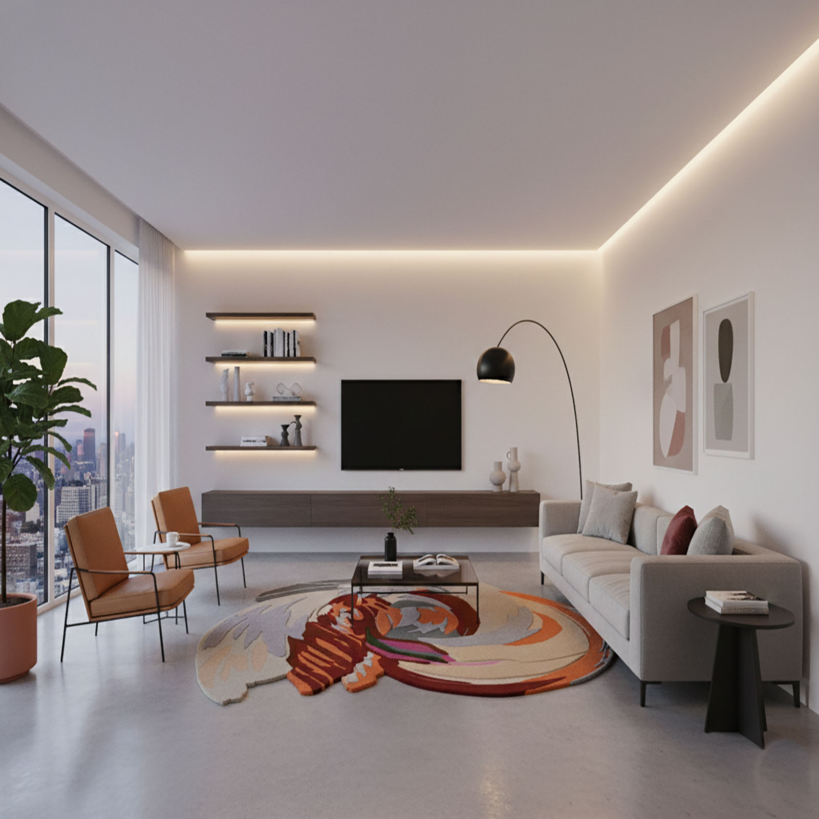 Aurelia Swirl Art Rug Carpet 5 X 7