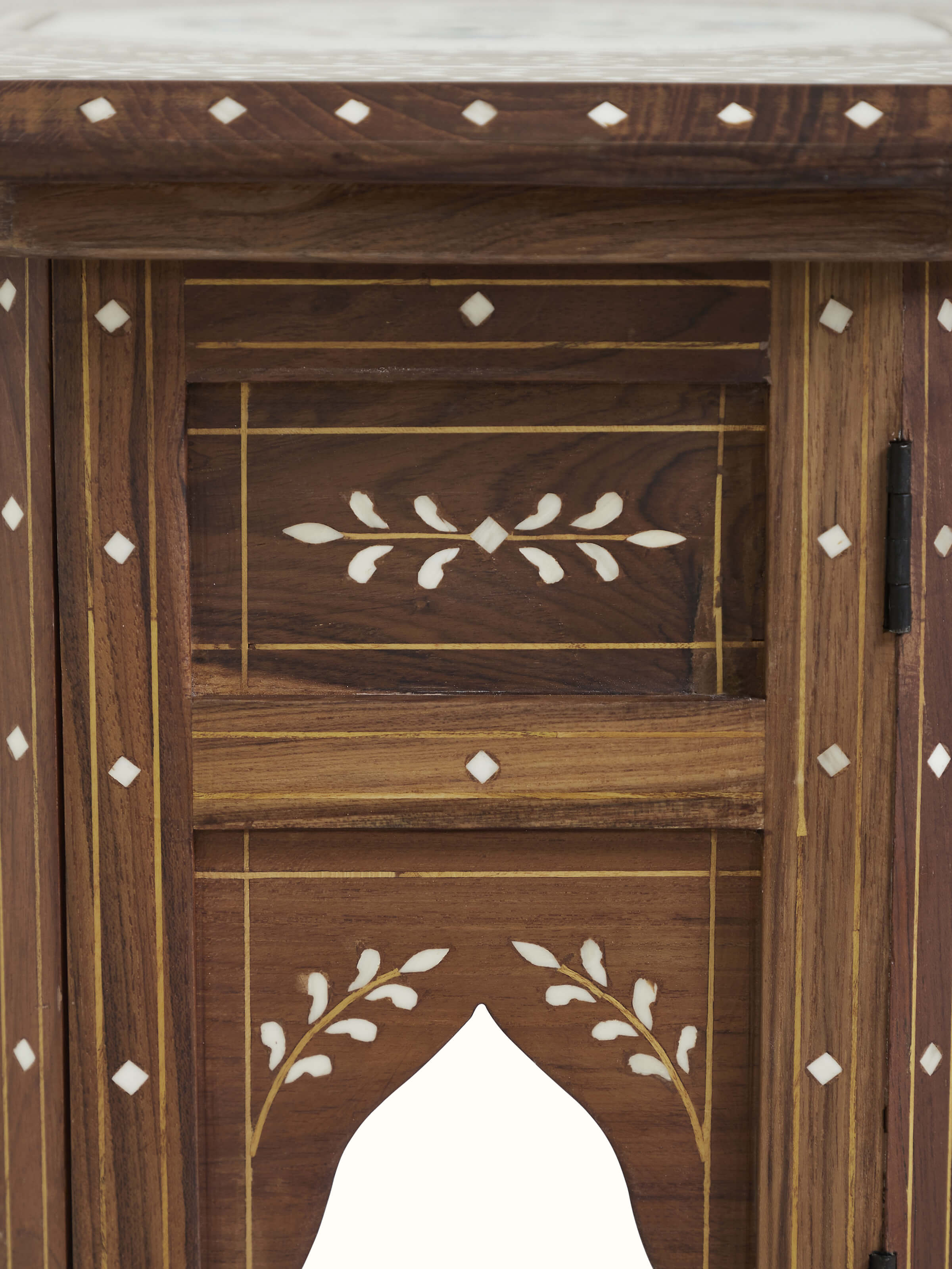 Detail shot of Pacchikari Teak Wood End & Side Table