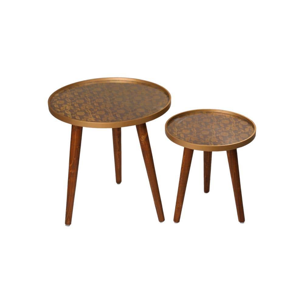 Bela Round Nesting Tables with Wooden Legs, Side Tables, Wooden Tables, Living Room Decor by A Tiny Mistake