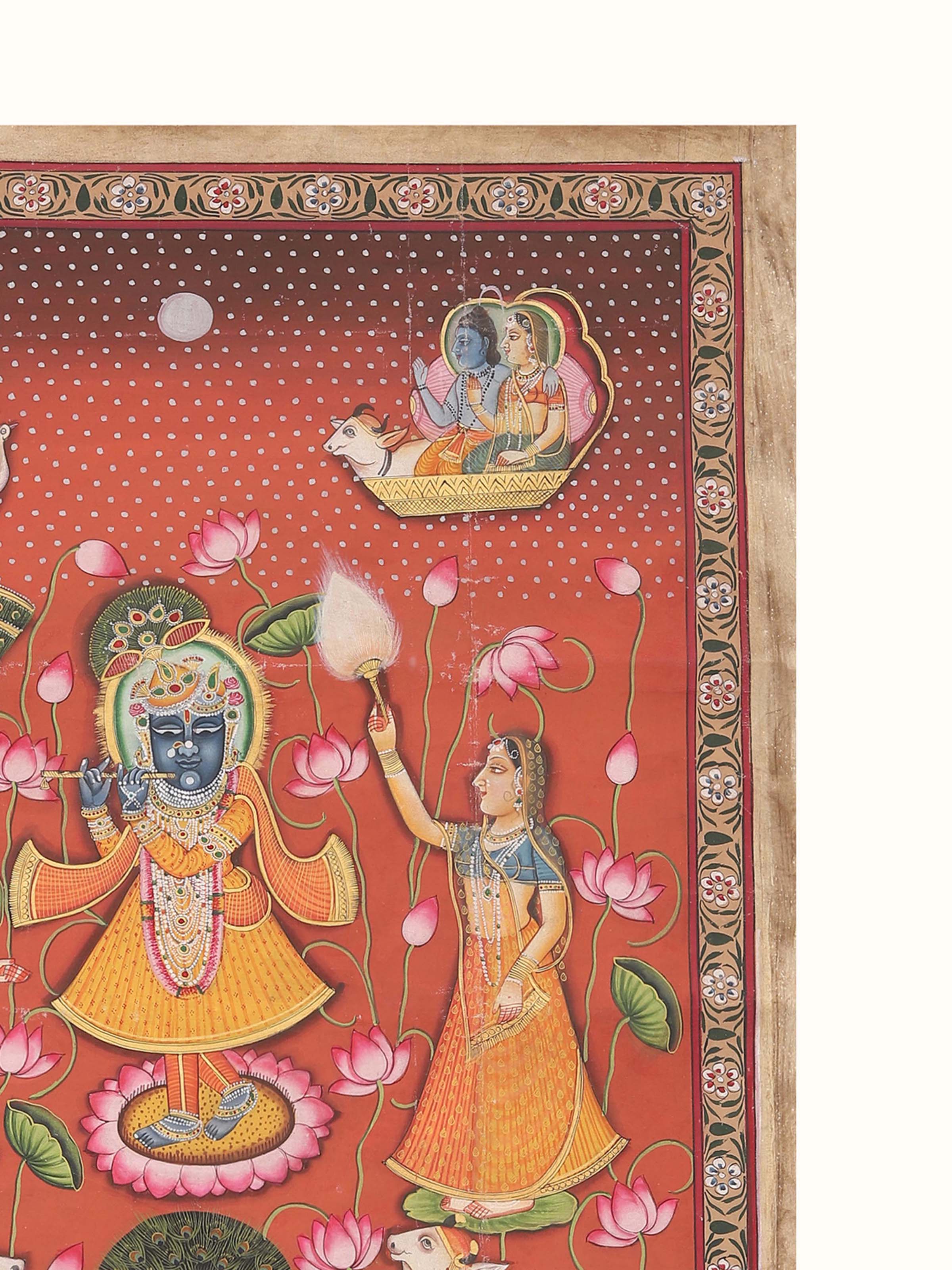 Sharad Purnima Kamal Pichwai Painting