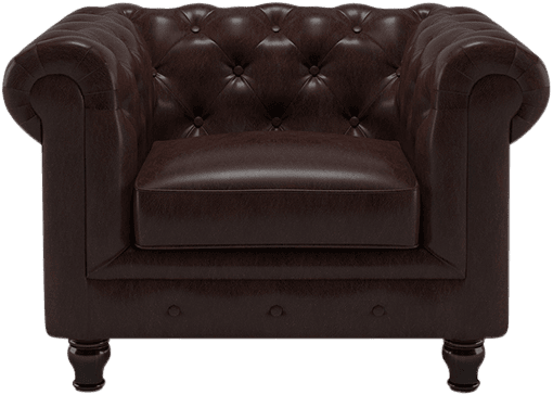 Winchester 1 Seater Half Leather Sofa in Chocolate Colour
