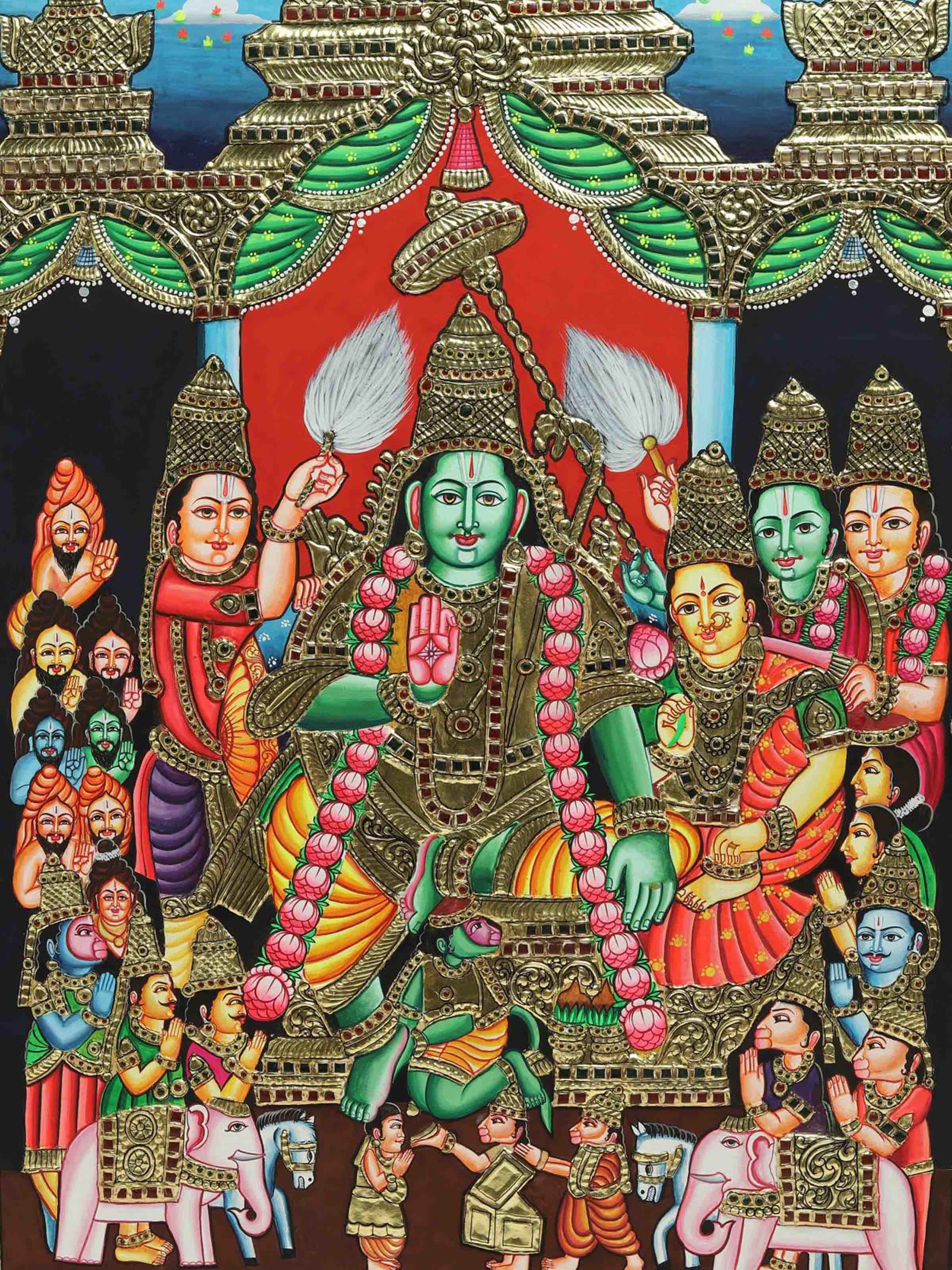 Sri Rama Pattabhishekam Thanjavur Painting