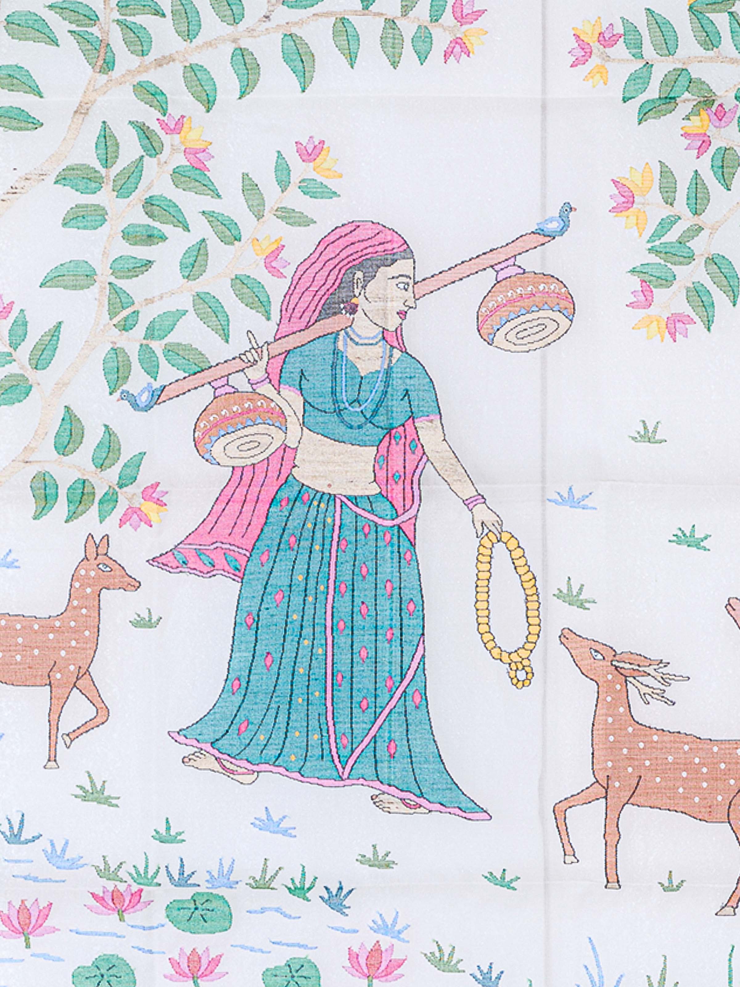 Village Lady Jamdani Wall Hanging