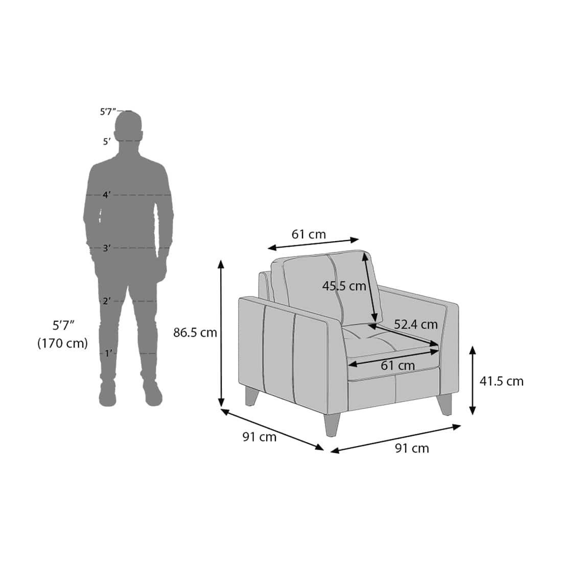 Franco 1 Seater Leather Sofa in Wine Colour