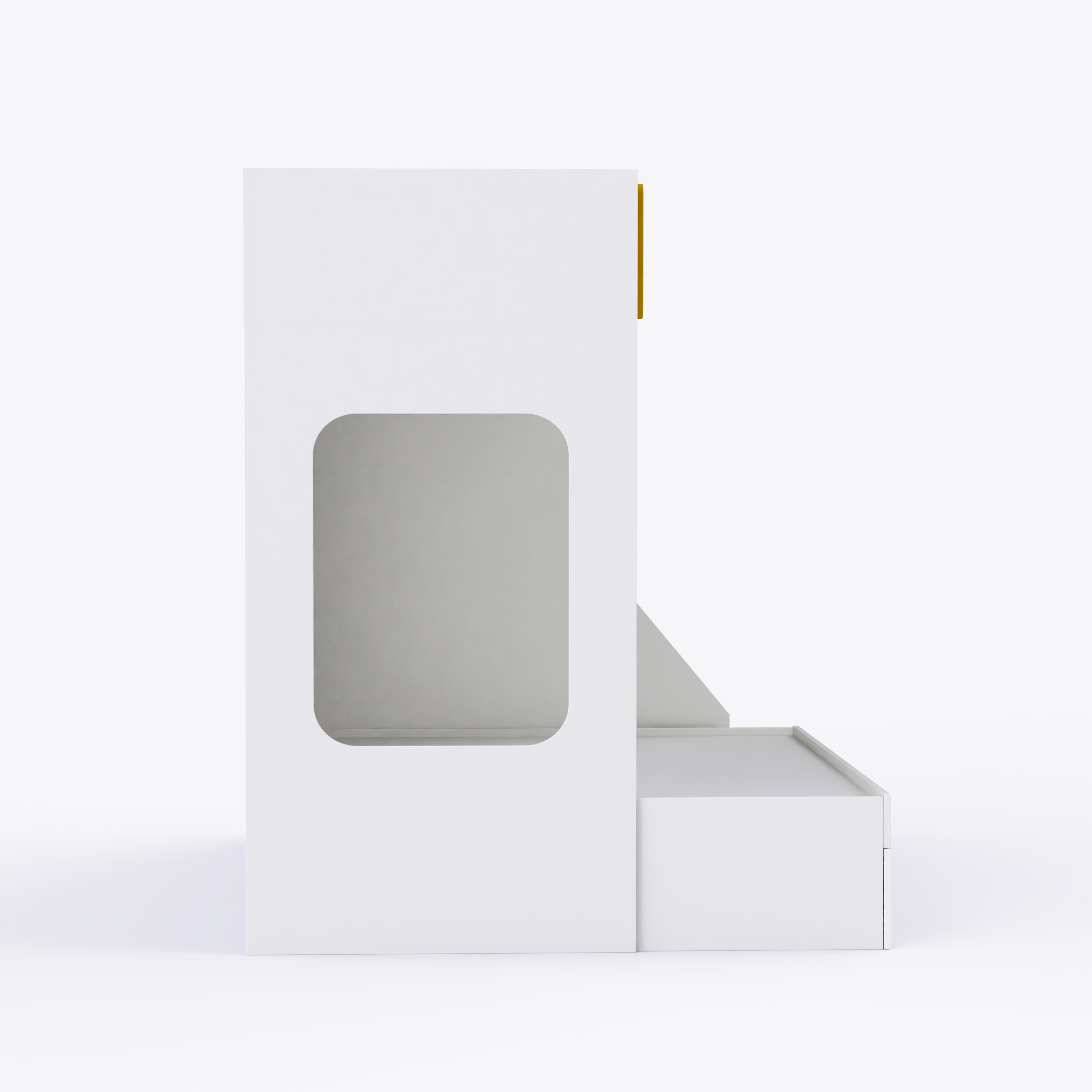 Pattern Dreams Bunk Bed  6X5 (Drawers On Wheels) In White & Blue Colour