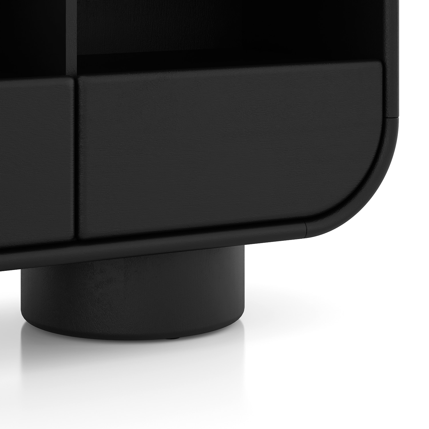 Nura Solid Wood TV Cabinet In Black Wire Brush