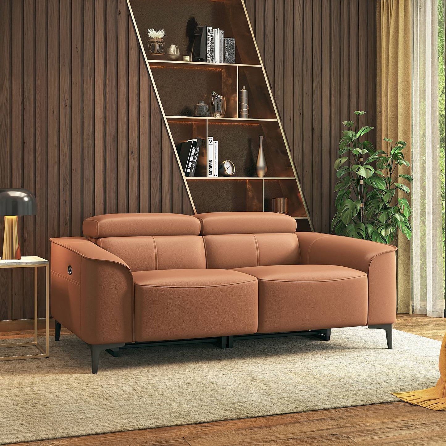 Molto Leather Recliner in Brown Colour