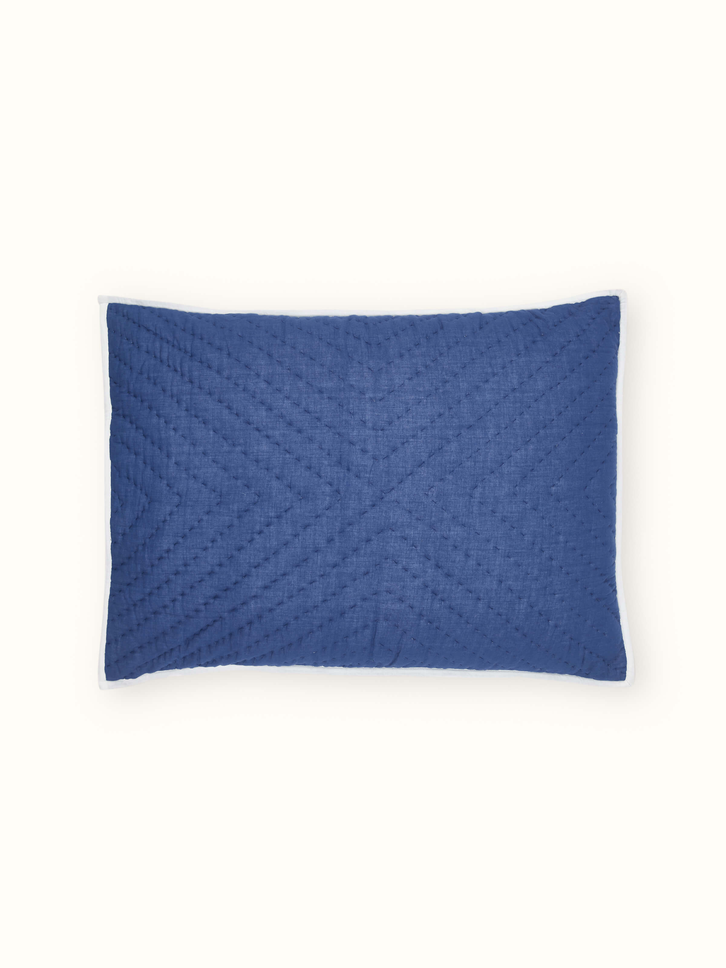 Back view of Kalpanama Ivory Buti Cotton Pillow Shams with envelope closure and neatly finished edges