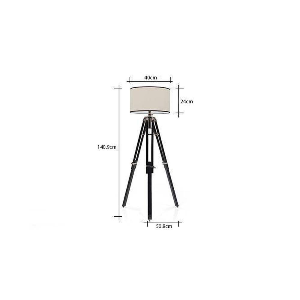 Hubble Tripod Floor Lamp Colour Cotton White Drum Shade