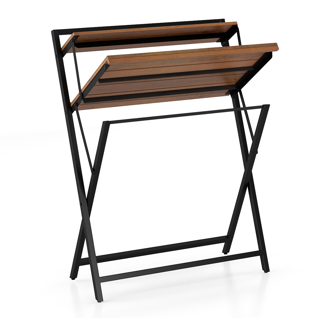 Bruno Solid Wood Study Table in Amber Walnut Finish