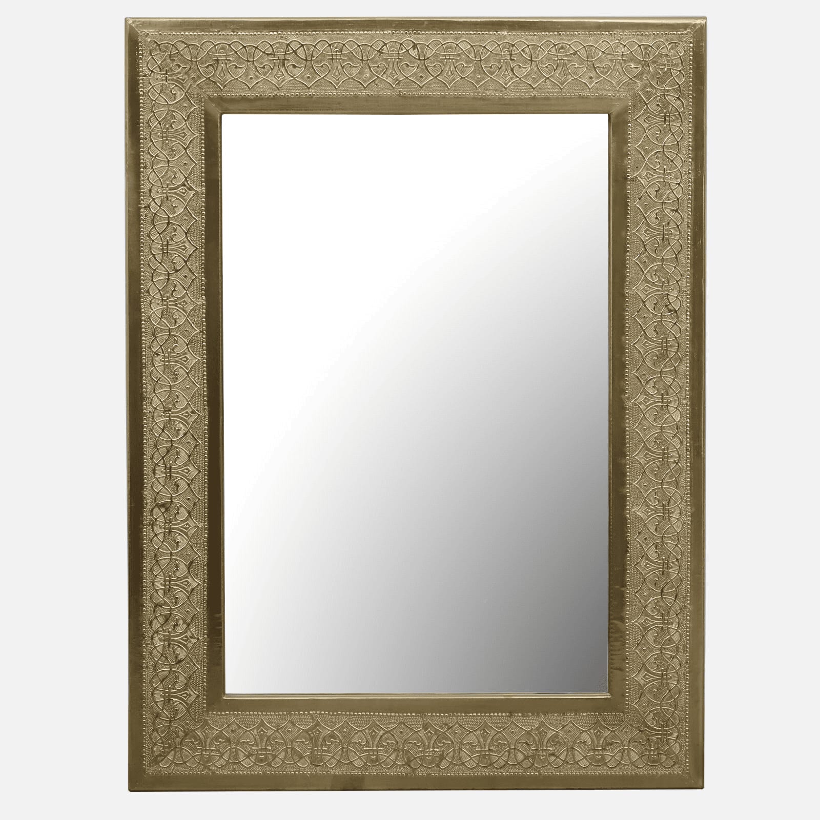 Tito Mango Wood Inlay Brass Tall Wall Mirror