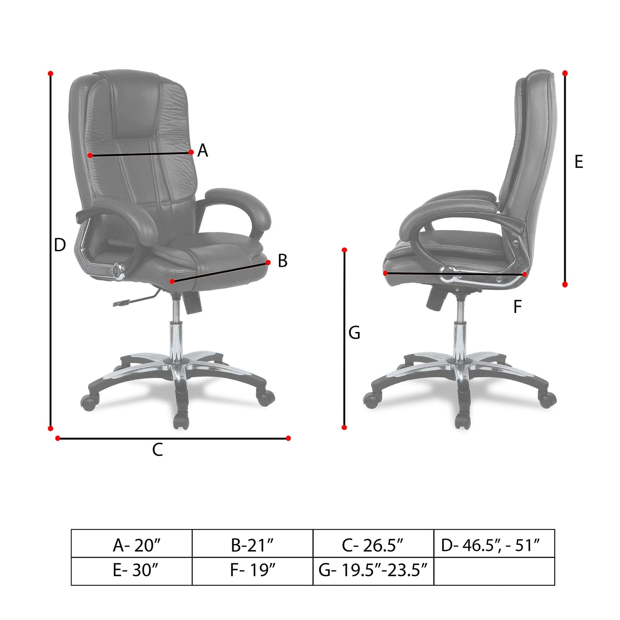 Pleash High Back Executive Chair in Black Colour