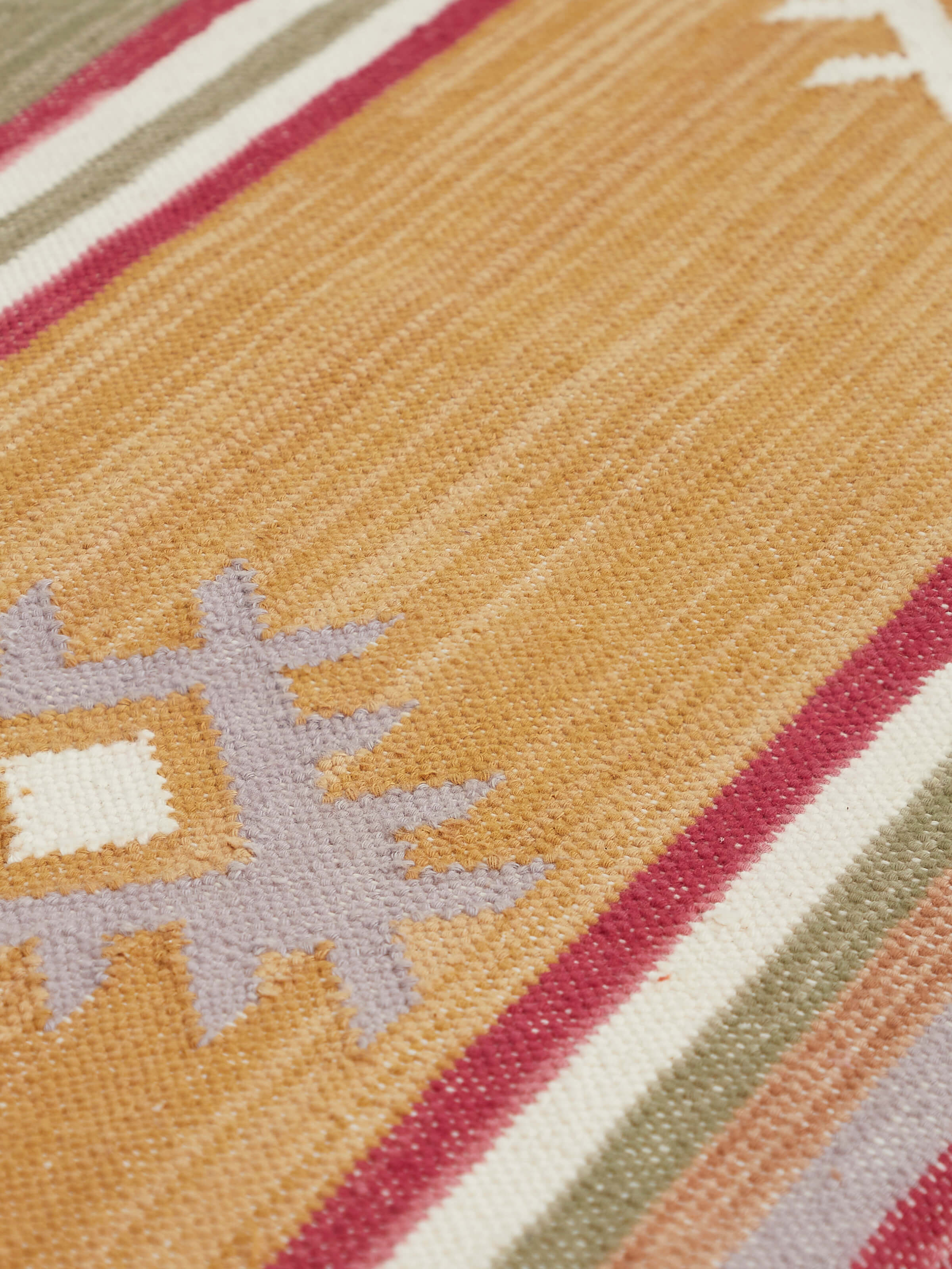 Handloom Dhurrie Upholstered Sheesham Wood Bench