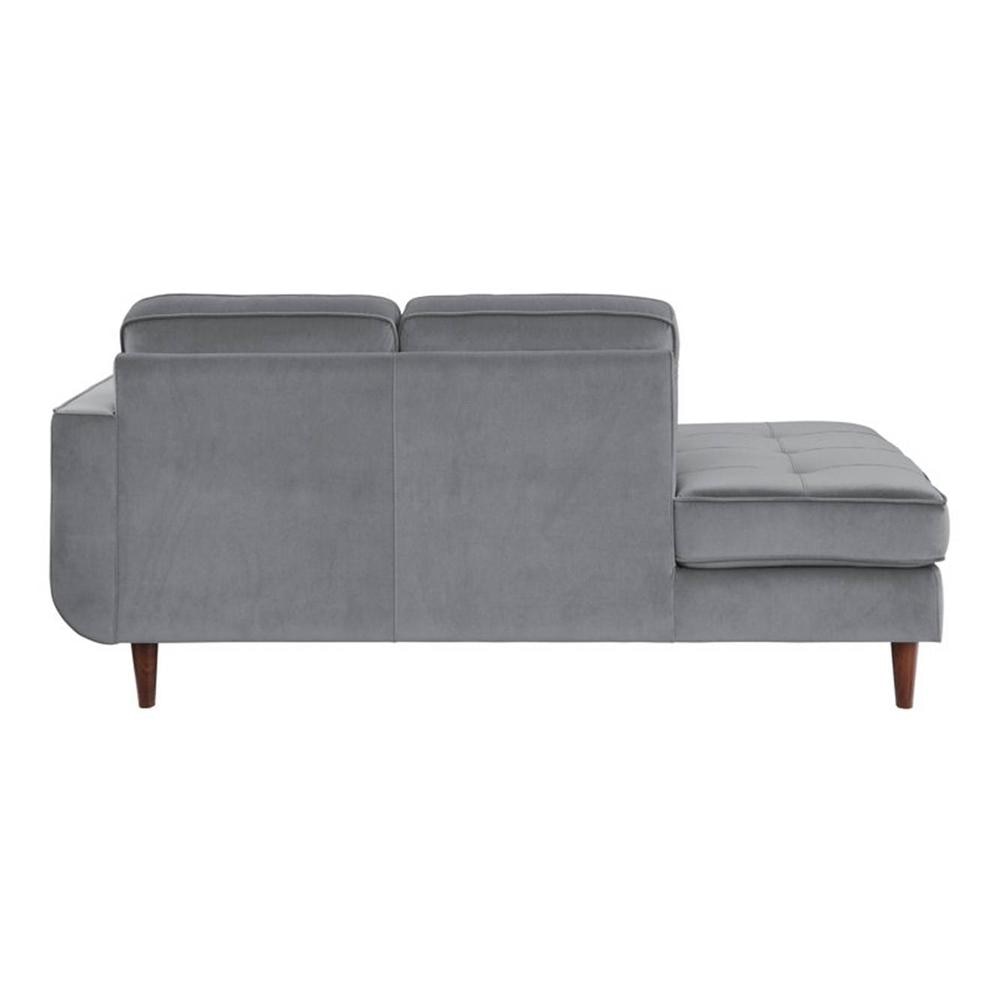 Mydril Velvet Chaise Launger in Grey Colour