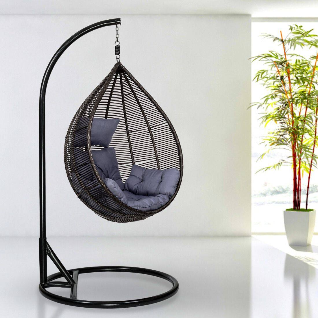 Premium Egg Single Seater Liner Swing Chair Grey