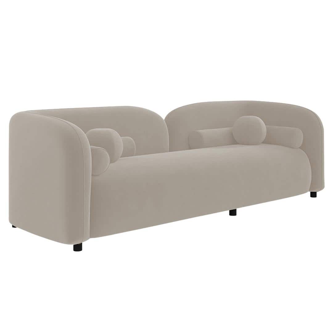 Homro Velvet 3 Seater Sofa in Cream Colour