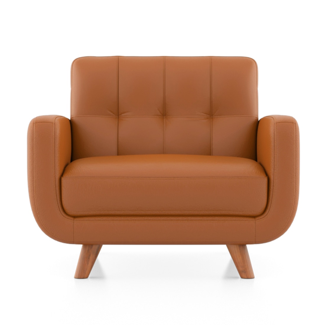 Waverly 1 Seater Leather Sofa in Apricot Colour