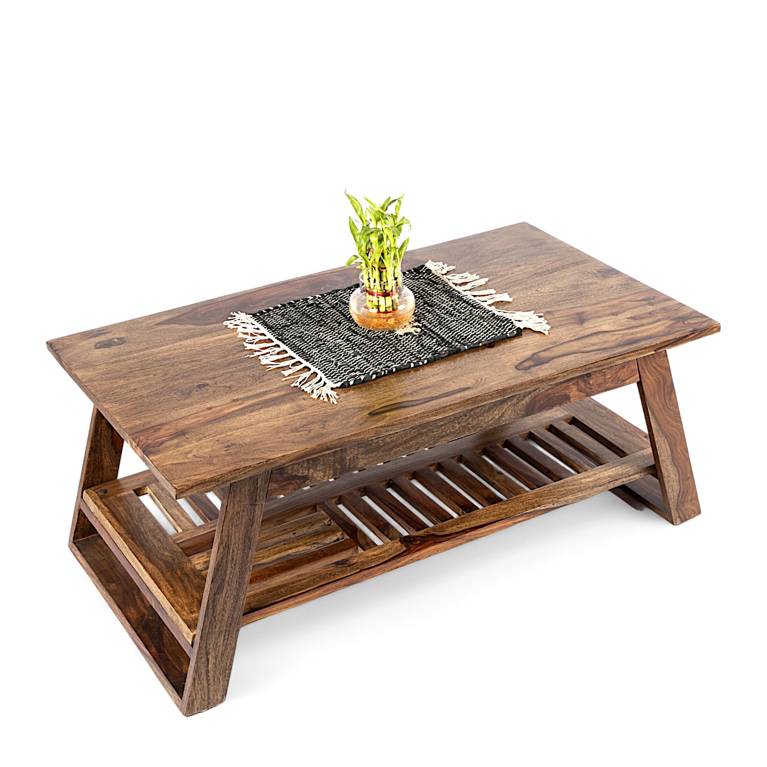 Alison Sheesham Wood Coffee Table In Teak Finish