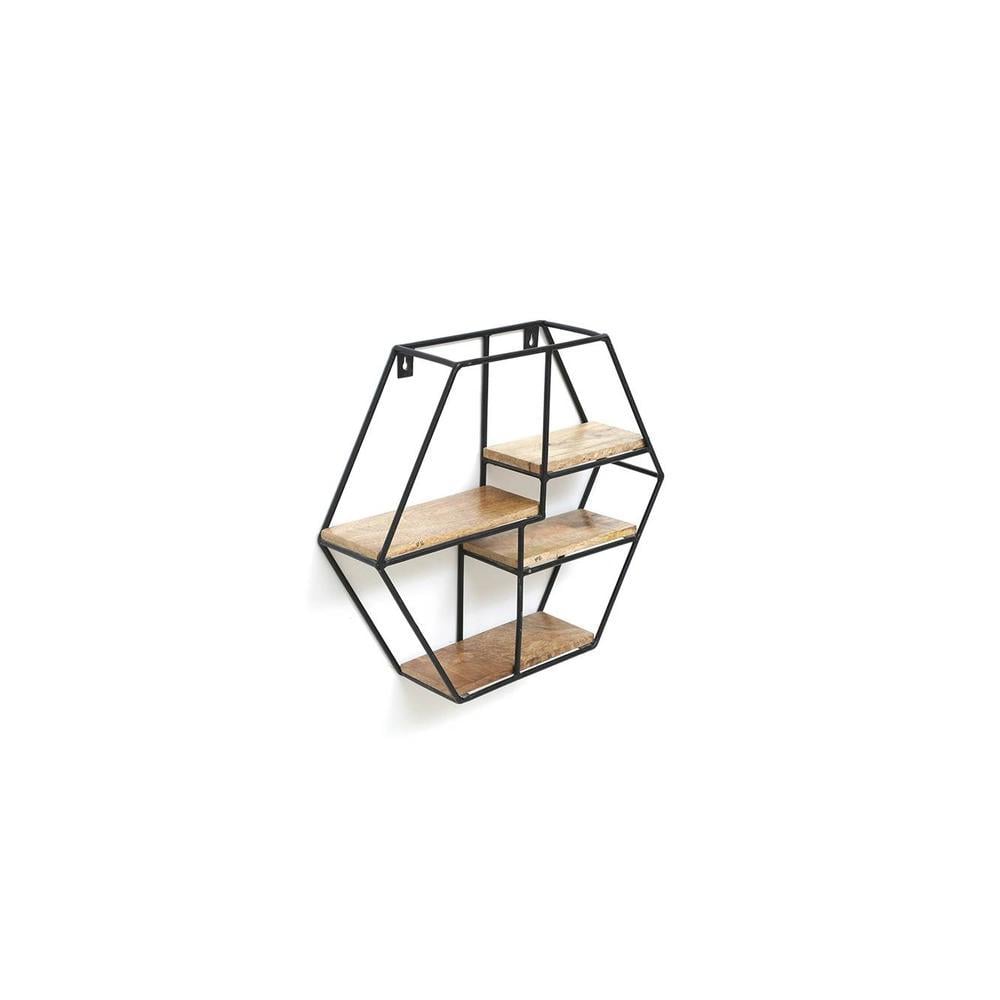 WOODENMOOD Hexa Wall Rack