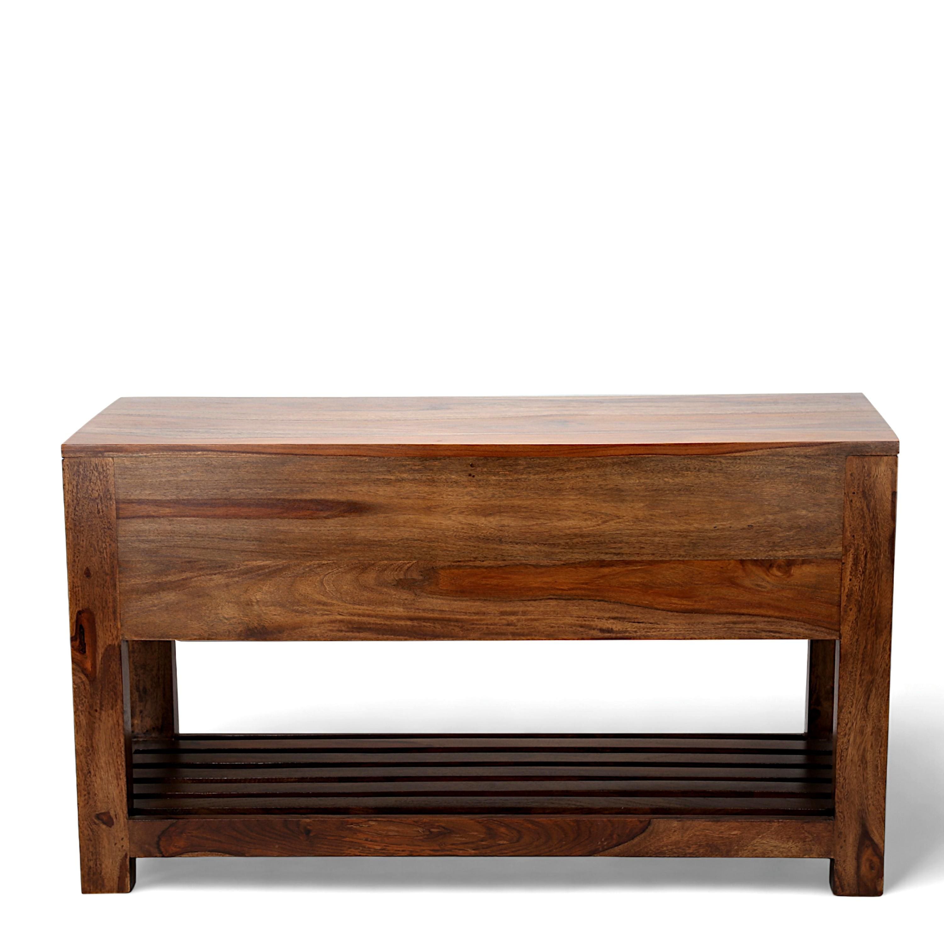 Elder Sheesham Wood Console Table in Teak Finish